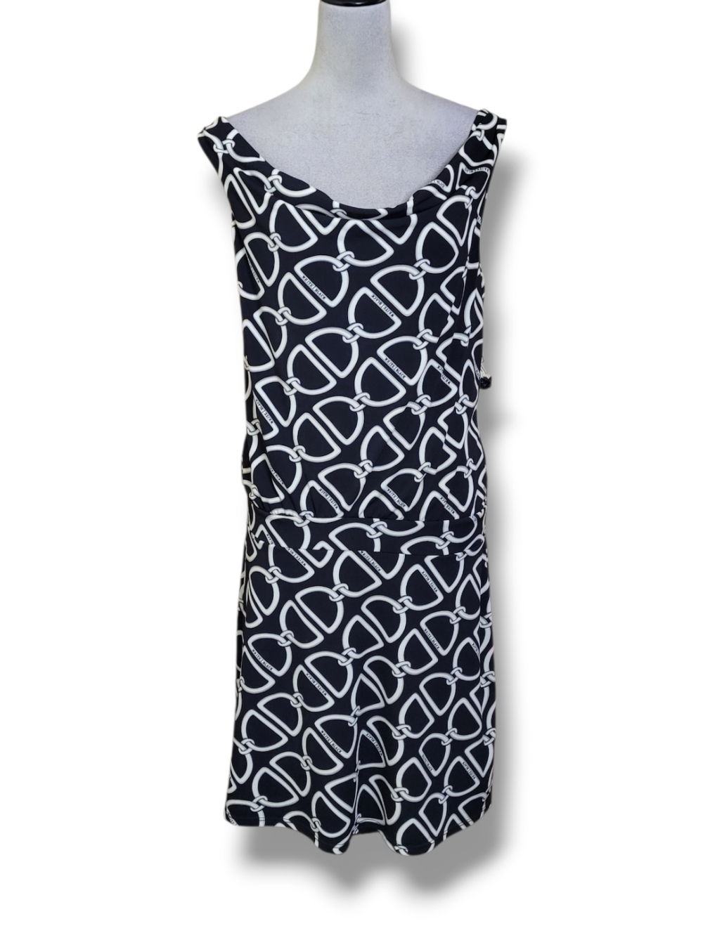 White House Black Market Drop Waist Logo Dress Size Large